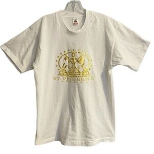 Vtg Graphic Tee T Shirt Size L White Fruit Of The Loom Single Stitch St Pete B…
